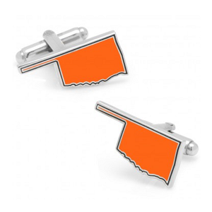 Orange Oklahoma Cufflinks